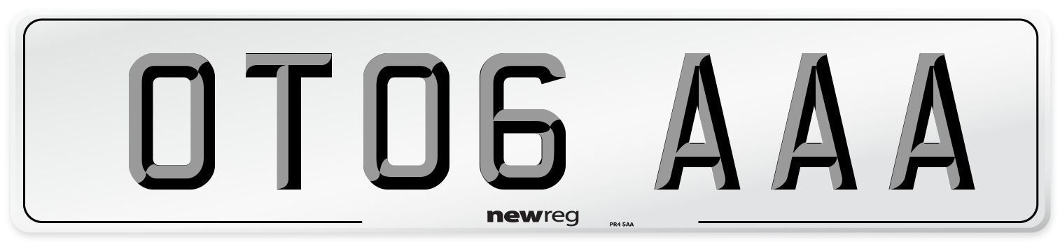 OT06 AAA Number Plate from New Reg